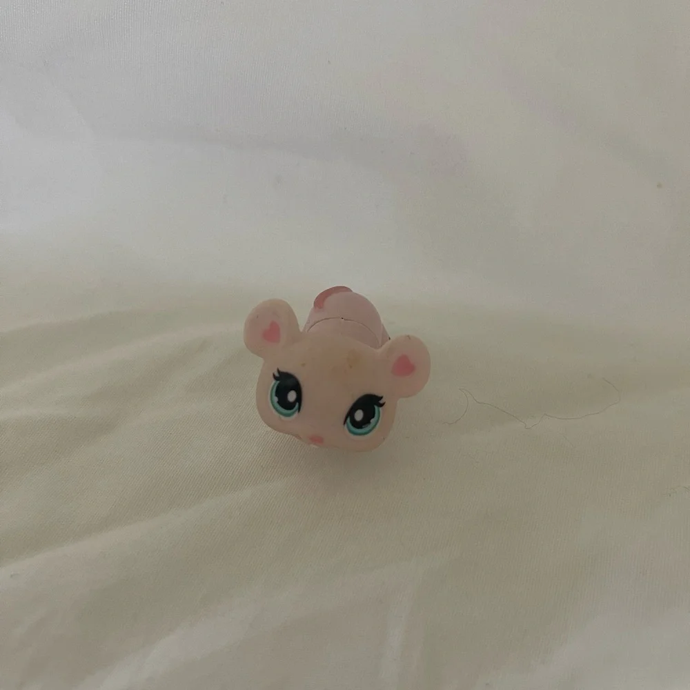 Littlest Pet Shop # 1412 Mouse Light Pink With Blue Eyes